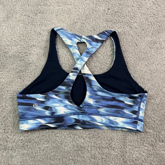 Lululemon Time to Sweat Sports Bra in‎ Tidal Multi Blue Size 10 - Picture 4 of 6